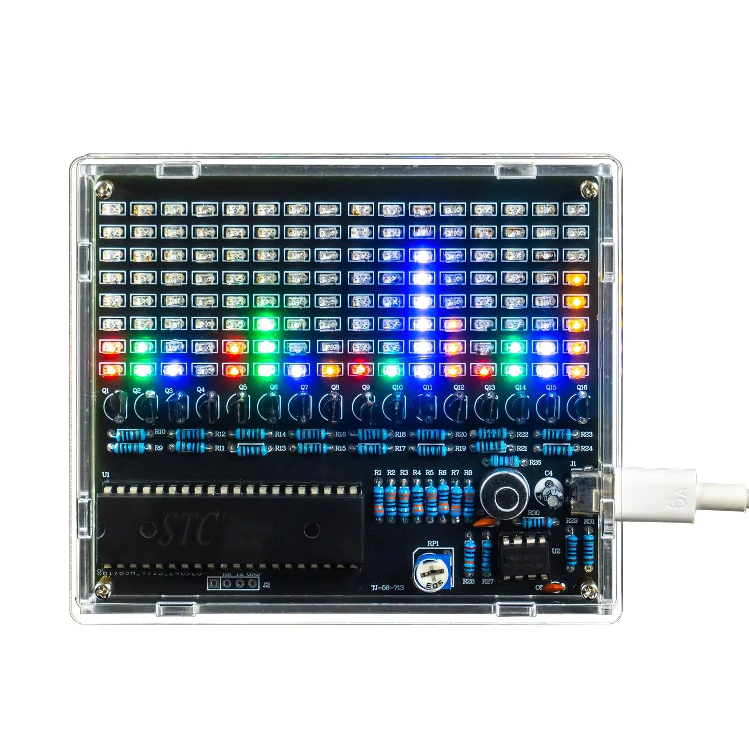 Ljudkontroll-musikspektrum-kit DC5V DIY-LED rytmljusdisplay USB-ljudvisualisator elektronisk monteringsprojekt svetssövn Ljudkontroll-musikspektrum-kit DC5V DIY-LED rytmljusdisplay USB-ljudvisualisator elektronisk monteringsprojekt svetssövn