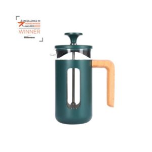 Pisa 3-kopps Stämpelkanna Grön Trähandtag La CafetiÃ¨re