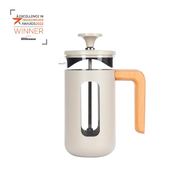 Pisa 3-kopps Stämpelkanna Latte Trähandtag La Cafetière Pisa 3-kopps Stämpelkanna Latte Trähandtag La Cafetière