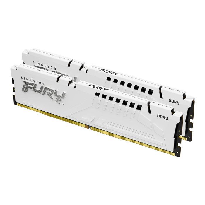 RAM - KINGSTON - 32 GB DDR5 - CL36 - 6000MT/s - Vit - DIMM - Kit med 2 RAM - KINGSTON - 32 GB DDR5 - CL36 - 6000MT/s - Vit - DIMM - Kit med 2