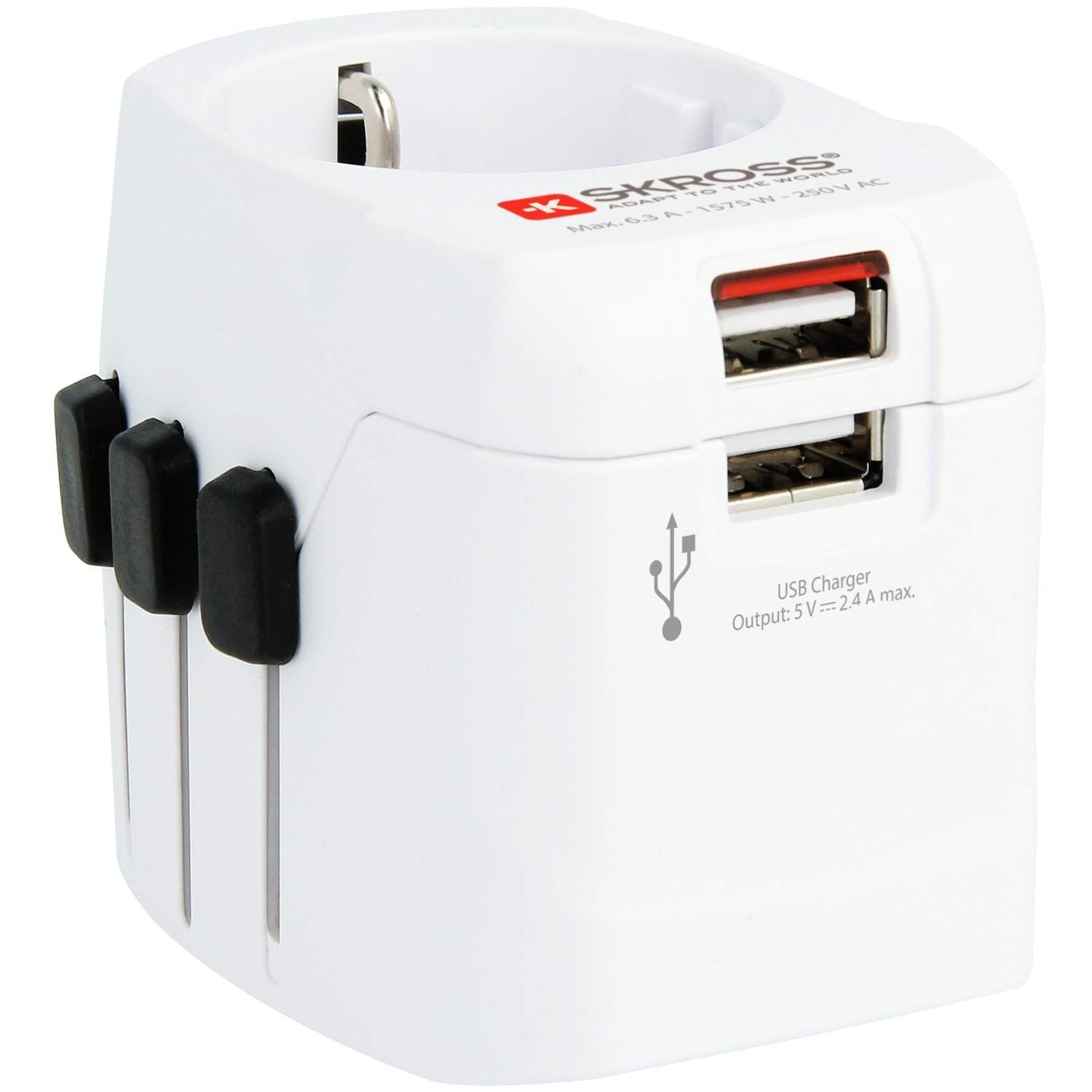 Världsreseadapter PRO Pro Light 2xUSB 12W Jordad Världsreseadapter PRO Pro Light 2xUSB 12W Jordad