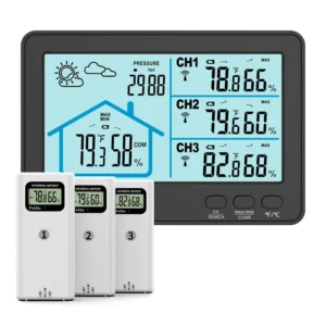 1 till 3 Trådlös Väderstation Barometer Färg LCD-skärm Temperatur Fuktmätare FryspunktPåminnelse Regnproof Forecast Sens