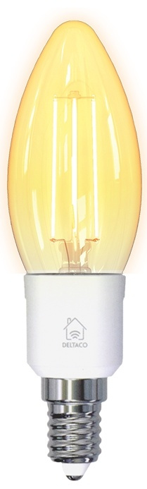 DELTACO SMART HOME FILAMENT LED-lampa, E14, WiFI, 4.5W, 1800K-6500K DELTACO SMART HOME FILAMENT LED-lampa, E14, WiFI, 4.5W, 1800K-6500K