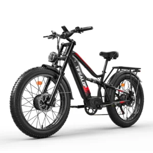 [EU-DIREKT] Tifgalop ES7 Pro elcykel 52V 21Ah 750W*2(1500W) dubbla motorer 26-tums fettdäck 20km/h Maxhastighet 100 km M
