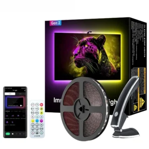 Elfeland 3M/3.8M/5M Smart TV Sync LED-ljusremsa RGB+IC Lighting Auto On/Off Screen Ambiance Light APP & Remote Control