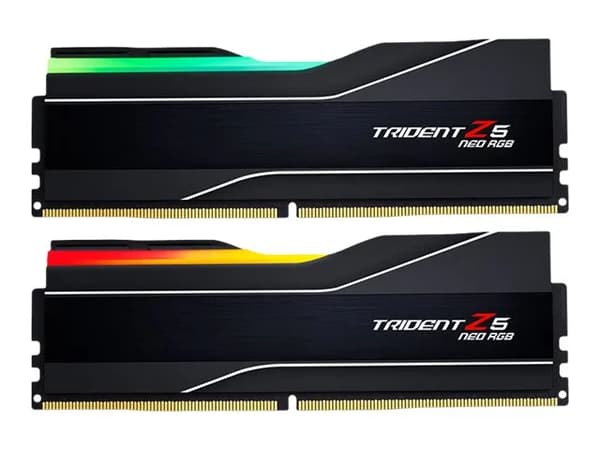 G.Skill Trident Z5 Neo RGB - DDR5 - sats - 32 GB: 2 x 16 GB - DIMM 288-pin - 6000 MT/s / PC5-48000 - CL30 - 1.35 V - ej buffrad - icke ECC - mattsvart G.Skill Trident Z5 Neo RGB - DDR5 - sats - 32 GB: 2 x 16 GB - DIMM 288-pin - 6000 MT/s / PC5-48000 - CL30 - 1.35 V - ej buffrad - icke ECC - mattsvart