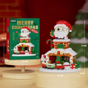 Julälg Hjort Jultomte Byggklossar Stad Snöhus Julgran Dekor. Lego med Ljus Set Leksaker för Barn Barn Gåva