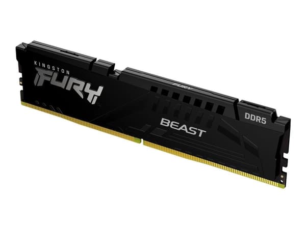 Kingston FURY Beast - DDR5 - modul - 16 GB - DIMM 288-pin - 5600 MT/s / PC5-44800 - CL40 - 1.25 V - ej buffrad - on-die ECC - svart Kingston FURY Beast - DDR5 - modul - 16 GB - DIMM 288-pin - 5600 MT/s / PC5-44800 - CL40 - 1.25 V - ej buffrad - on-die ECC - svart