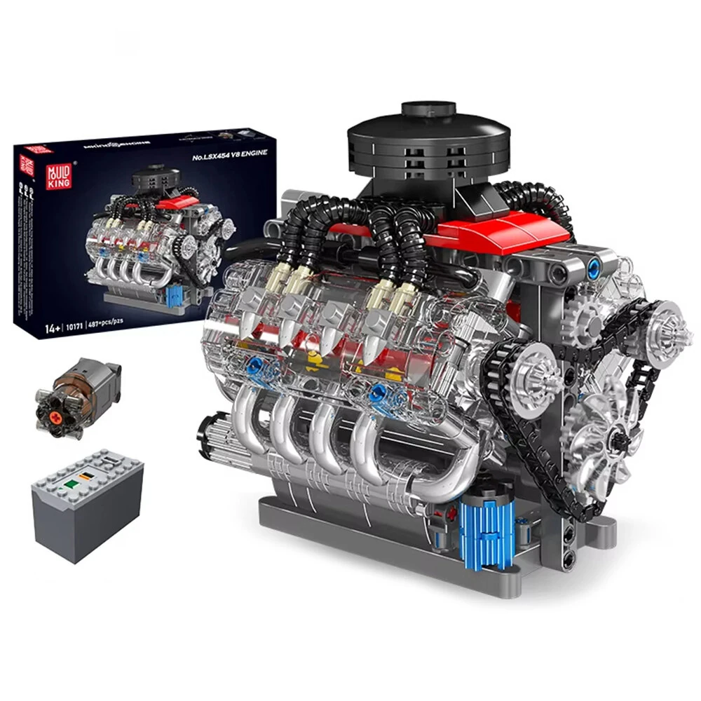 Mould King 10171 LSX454 Motoriserad V8-motormodell DIY-byggsats Motoriserade byggblock 487 delar Utmärkt STEAM vetenskap Mould King 10171 LSX454 Motoriserad V8-motormodell DIY-byggsats Motoriserade byggblock 487 delar Utmärkt STEAM vetenskap