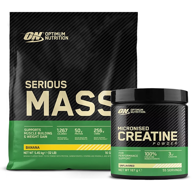 Optimum Nutrition Serious Mass 5,45kg + Creatine 187g Optimum Nutrition Serious Mass 5,45kg + Creatine 187g