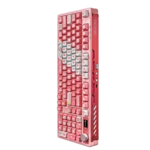 VALKYRIE VK99 Tri-läges Mekanisk Gaming-tangentbord med TFT-skärm och Multifunktionell Ratt, Hot-swappable RGB-lysande G