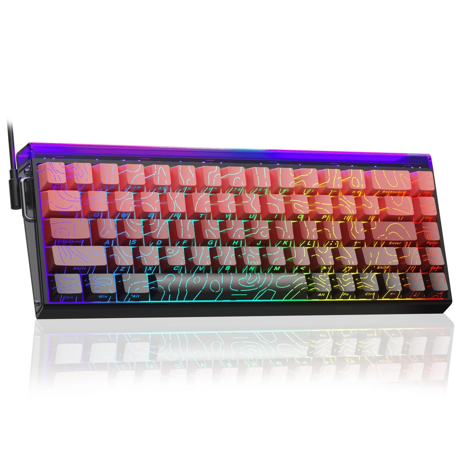 AULA Hero 68 HE Trådbunden Mekanisk Gaming Tangentbord Hall Effekts Magnetisk Switch med Justerbar Aktivering Snabb Utlö AULA Hero 68 HE Trådbunden Mekanisk Gaming Tangentbord Hall Effekts Magnetisk Switch med Justerbar Aktivering Snabb Utlö