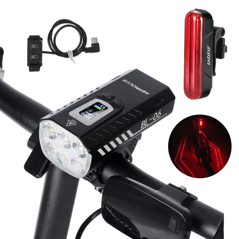 Astrolux® BL06 3+3 LED-lampor 2000LM Cykelljus Dubbelt Avståndsstråle 10000mAh Telefon Kraftbank Cykellampa USB-laddning Astrolux® BL06 3+3 LED-lampor 2000LM Cykelljus Dubbelt Avståndsstråle 10000mAh Telefon Kraftbank Cykellampa USB-laddning