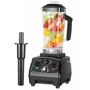 [EU Direct] BlitzHome® BH-200D 1600W bordsblender med 2L BPA-fria kanna 9-stegs kontroll 1~5 min timer 6-blad av rostfri