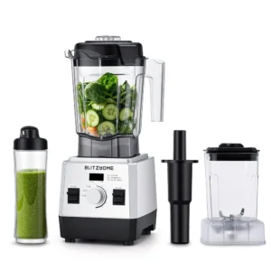 [EU Direct] BlitzHome® BH-207C Professionell 1600W Bänksblender 6-bladsblad 3 Program Smoothie & Is-krossare Blender med