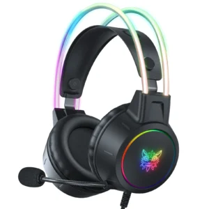 [EU Direkt] ONIKUMA X15 Pro Spelheadset 3.5mm Trådbundna Hörlurar RGB Ljus 50mm Enheter Stereoljud Omge Ljud Andningsbar