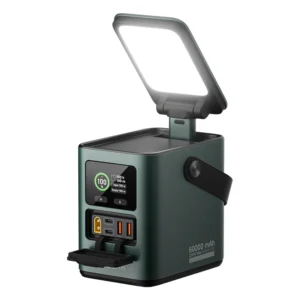 KUULAA 230W 222Wh 60000mAh Power Bank med justerbart LED-ljus extern batteristation med 3 ingångar och 4 utgångar snabbl