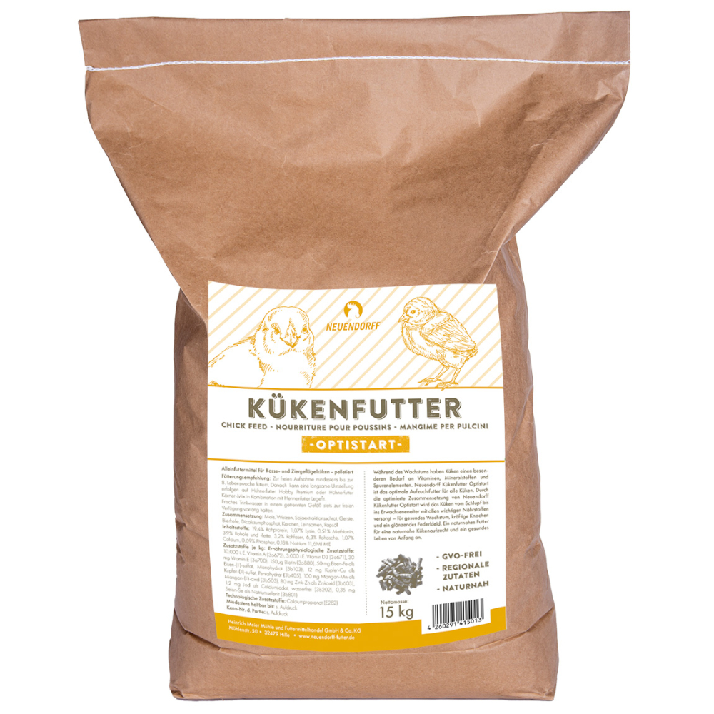 Neuendorff Optistart Premium Hobby kycklingfoder - Ekonomipack. 2 x 15 kg Neuendorff Optistart Premium Hobby kycklingfoder - Ekonomipack. 2 x 15 kg