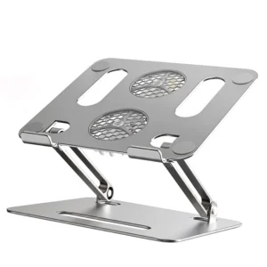 B3 Hopfällbar Aluminium Laptopstativ med dubbla RGB-kylfläktar, hastighetskontroll, höj- och sänkbar, bärbart laptopstöd