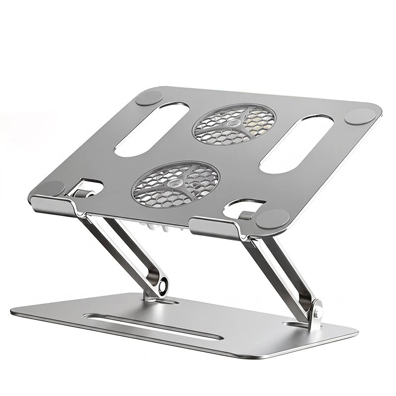 B3 Hopfällbar Aluminium Laptopstativ med dubbla RGB-kylfläktar, hastighetskontroll, höj- och sänkbar, bärbart laptopstöd B3 Hopfällbar Aluminium Laptopstativ med dubbla RGB-kylfläktar, hastighetskontroll, höj- och sänkbar, bärbart laptopstöd