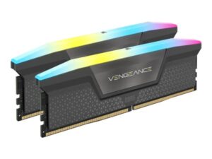CORSAIR Vengeance RGB - DDR5 - sats - 32 GB: 2 x 16 GB - DIMM 288-pin - 6000 MT/s / PC5-48000 - CL38 - 1.35 V - ej buffrad - on-die ECC - grå