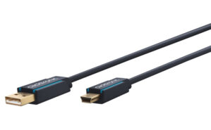 ClickTronic Adapterkabel från USB A till USB Mini B 2.0 Premiumkabel | USB A-kontakt USB mini B-kontakt | 1,8 m | 480 Mbit/s