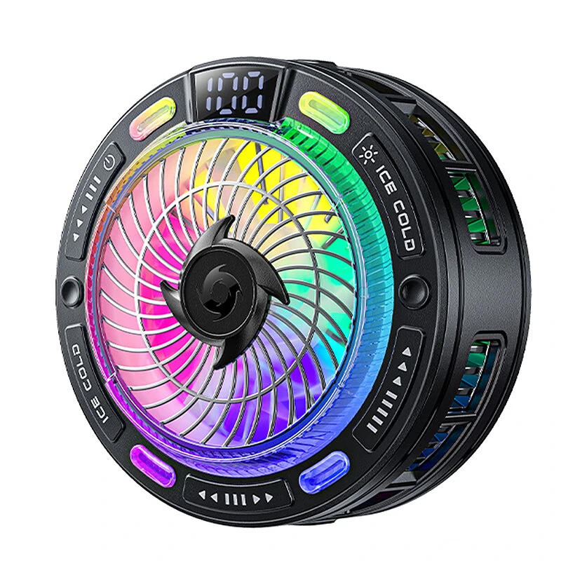 ESSAGER K50 magnetisk telefonkylare med digitalt display, halvledarspelradiator, 4 kylningslägen, RGB-ljus, stöd för cli ESSAGER K50 magnetisk telefonkylare med digitalt display, halvledarspelradiator, 4 kylningslägen, RGB-ljus, stöd för cli