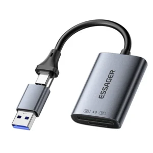 Essager SD4.0 kortläsare 312 MB/s USB 3.0 Type-C till SD/Micro TF minneskort adapter för iPhone 17 16 MacBook laptop PC