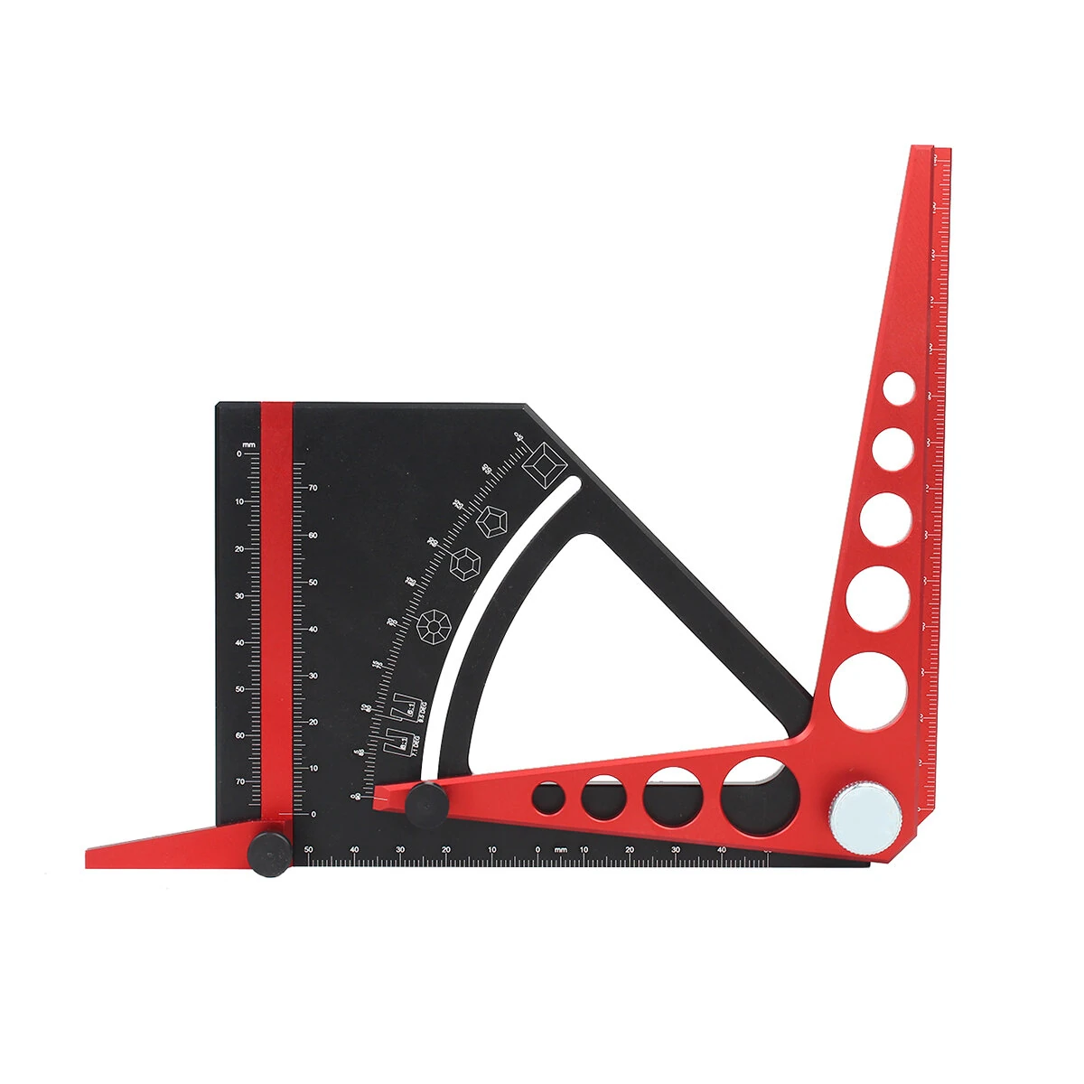 Justerbar vinkelrätskrapa i aluminiumlegering, rörlig vinkelprotractor, snickarmått för vinkelbestämning och linjeskrapn Justerbar vinkelrätskrapa i aluminiumlegering, rörlig vinkelprotractor, snickarmått för vinkelbestämning och linjeskrapn