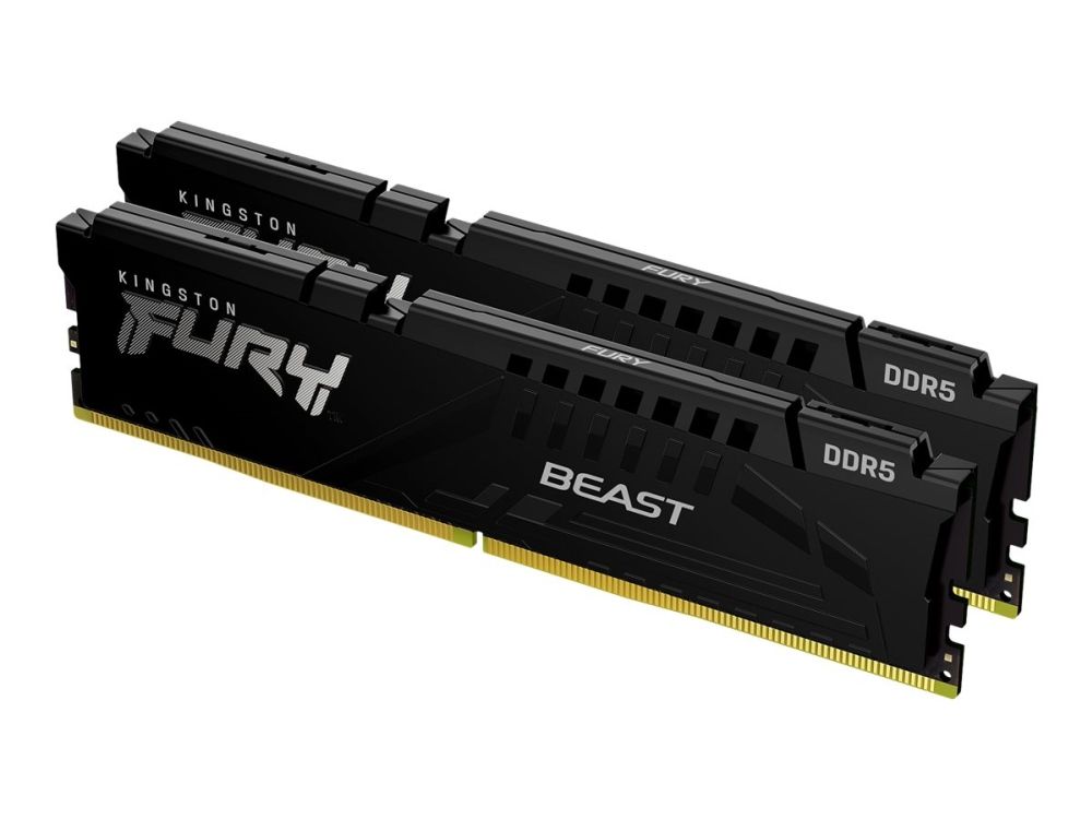 Kingston FURY Beast - DDR5 - sats - 32 GB: 2 x 16 GB - DIMM 288-pin - 5600 MT/s / PC5-44800 - CL36 - 1.25 V - ej buffrad - on-die ECC - svart Kingston FURY Beast - DDR5 - sats - 32 GB: 2 x 16 GB - DIMM 288-pin - 5600 MT/s / PC5-44800 - CL36 - 1.25 V - ej buffrad - on-die ECC - svart