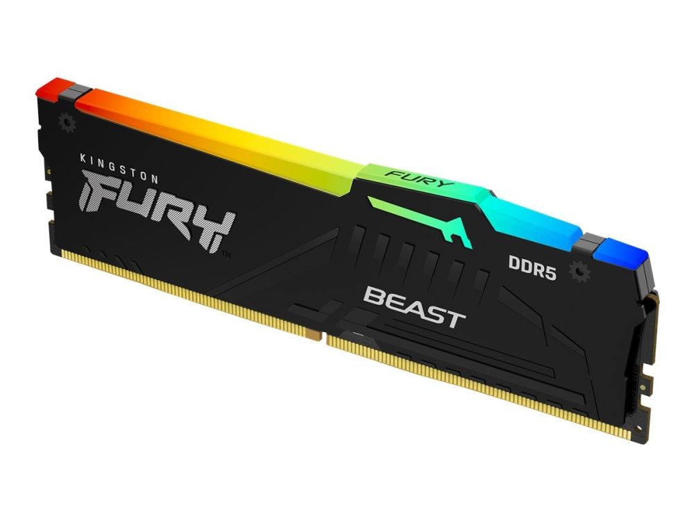 Kingston FURY Beast RGB - DDR5 - modul - 8 GB - DIMM 288-pin - 6000 MHz / PC5-48000 - CL30 - 1.4 V - ej buffrad - on-die ECC - svart Kingston FURY Beast RGB - DDR5 - modul - 8 GB - DIMM 288-pin - 6000 MHz / PC5-48000 - CL30 - 1.4 V - ej buffrad - on-die ECC - svart