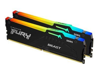 Kingston FURY Beast RGB - DDR5 - sats - 32 GB: 2 x 16 GB - DIMM 288-pin - 5600 MT/s / PC5-44800 - CL36 - 1.25 V - ej buffrad - on-die ECC Kingston FURY Beast RGB - DDR5 - sats - 32 GB: 2 x 16 GB - DIMM 288-pin - 5600 MT/s / PC5-44800 - CL36 - 1.25 V - ej buffrad - on-die ECC