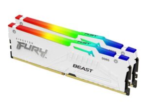 Kingston FURY Beast RGB - DDR5 - sats - 32 GB: 2 x 16 GB - DIMM 288-pin - 6000 MHz / PC5-48000 - CL30 - 1.4 V - ej buffrad - on-die ECC - vit