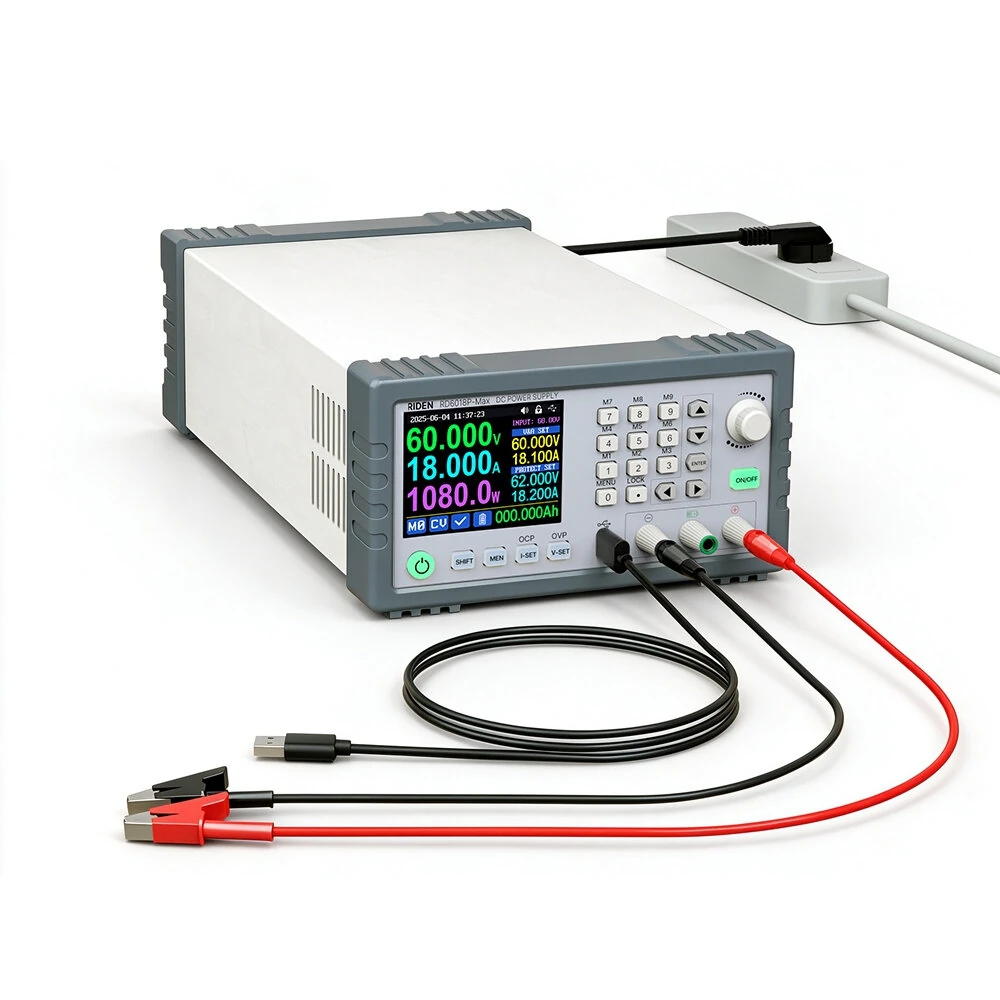 RIDEN RD6018P-Max 1080W 60V 18A Komplett uppsättning 5-siffrig AC till DC bärbar dator mobiltelefon reparation reglerad RIDEN RD6018P-Max 1080W 60V 18A Komplett uppsättning 5-siffrig AC till DC bärbar dator mobiltelefon reparation reglerad