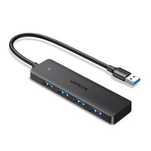 Ugreen USB-A Hub med 4x USB-A 3.0-portar, 15 cm - Svart