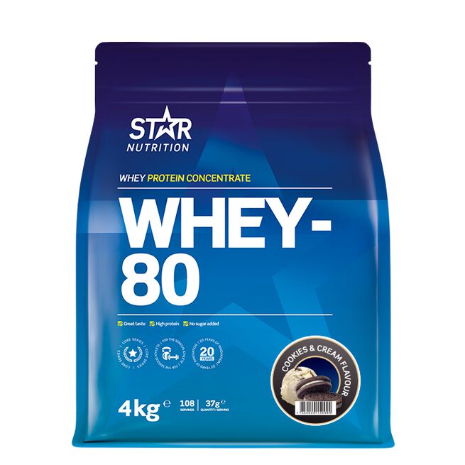 Whey-80 Vassleprotein 4 kg - Choklad Whey-80 Vassleprotein 4 kg - Choklad