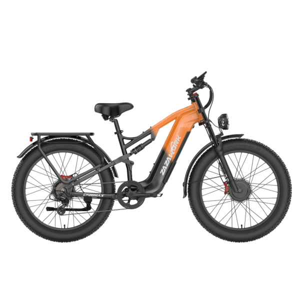 ZAZAWORK CF26 MAX Elcykel, Dubbla motorer, 48V 25Ah batteri, Fatbike, Orange ZAZAWORK CF26 MAX Elcykel, Dubbla motorer, 48V 25Ah batteri, Fatbike, Orange