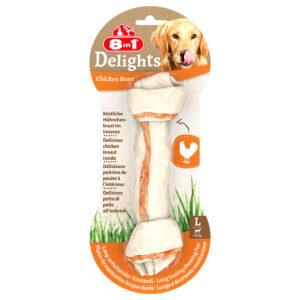 3 + 1 på köpet! 4x 8in1 hundgodis - Delights tuggben med kyckling - L, 4 x 85 g