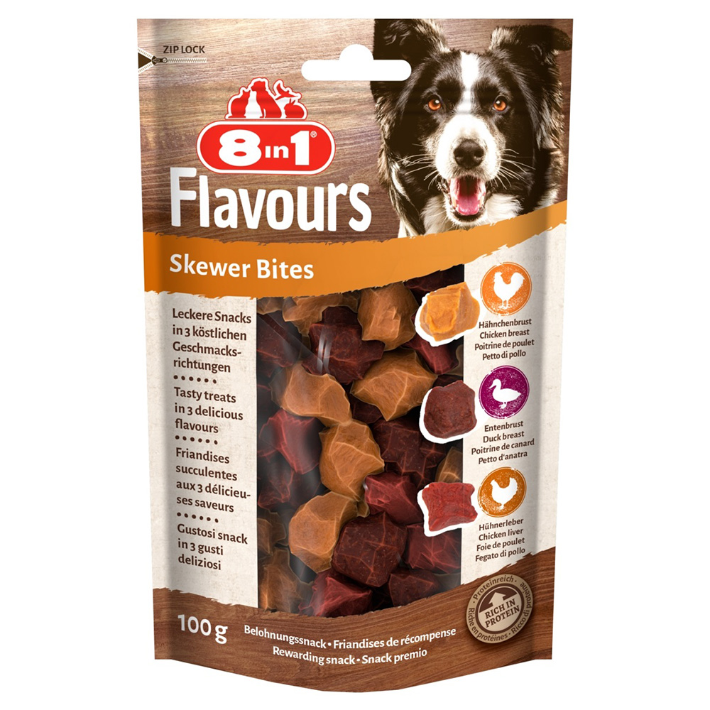 3 + 1 på köpet! 4x 8in1 hundgodis - Flavours Skewer Bites, 4 x 100 g 3 + 1 på köpet! 4x 8in1 hundgodis - Flavours Skewer Bites, 4 x 100 g