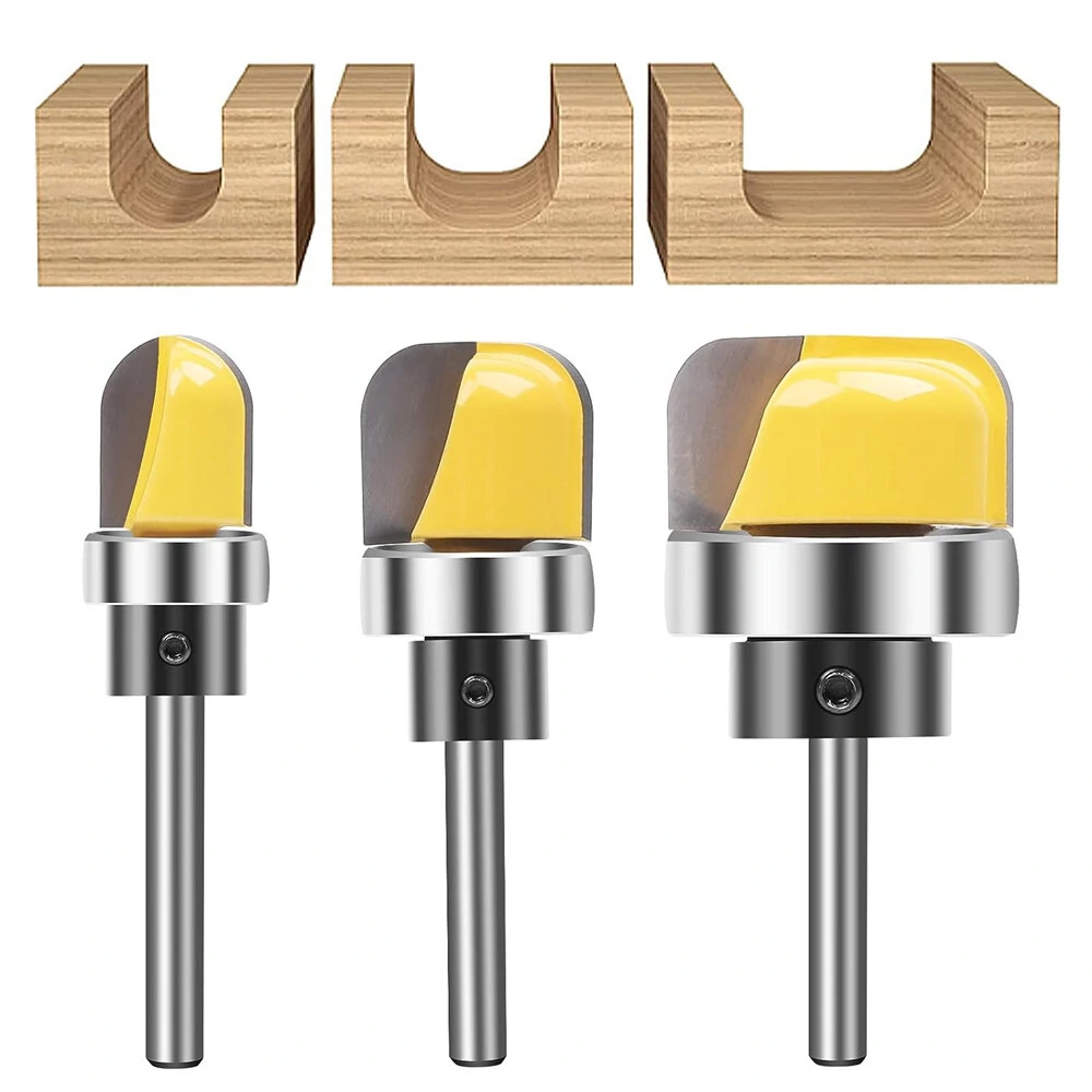 3st Multi storlek Shank Rund nosbits Med Lager Router Bits Karbid Cutters Woodworking Fräsare För Trä Bit Face Mill Tool 3st Multi storlek Shank Rund nosbits Med Lager Router Bits Karbid Cutters Woodworking Fräsare För Trä Bit Face Mill Tool