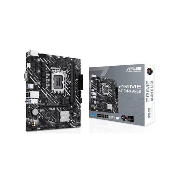 ASUS PRIME H610M-K ARGB H610 LGA 1700 DDR5 Micro ATX RGB ASUS PRIME H610M-K ARGB H610 LGA 1700 DDR5 Micro ATX RGB