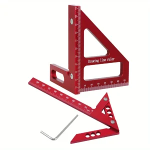 Aluminiummodell Center Finder Snickeri Square 45/90 graders metrisk rättvinklig Linje Gauge Härdig Scribe Snickarre Rule