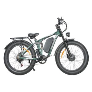 BAOLUJIE DP-2603SJ Elcykel med dubbla motorer för vuxna, 52V 32Ah, 26" Fatbike, Svart&Grön