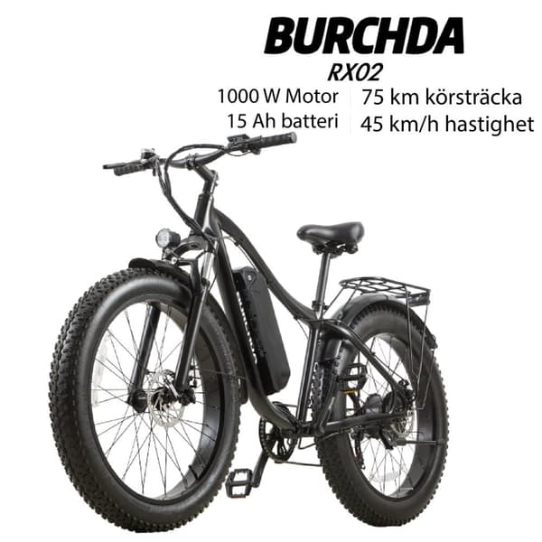 BURCHDA RX02 1000W 45KM/H 26-tums mountainbike elcykel 48V15AH litiumbatteri Fatbike elcykel för vuxna motorcyklar BURCHDA RX02 1000W 45KM/H 26-tums mountainbike elcykel 48V15AH litiumbatteri Fatbike elcykel för vuxna motorcyklar