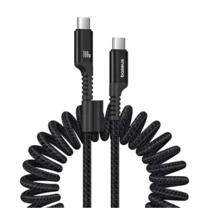 Baseus 1M USB-C till USB-C Kabel 100W Hög Effekt Leverans Bil Snabbladdning Datakabel för Laddning av Telefoner, Surfpla
