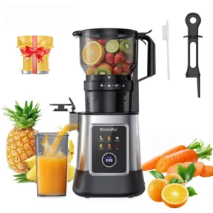 [EU-direktiv] BioloMix 3-i-1 Vertikal LångsamJuicer 300W Hög Motor 150 mm bredt matningshål 55 RPM 1000 ml kapacitet Ele