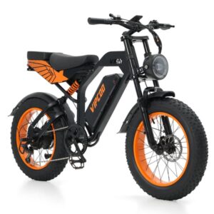 Elcykel VIPCOO VM6, 48V 18.2Ah batteri, 20" fatbike, svart orange