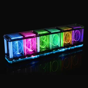 HU-071 DIY RGB LED-klocka Kit Digital Alarm Multi-Färg Display Touch Kontroller Musik Spektrum Timer Backup Batteri Hög