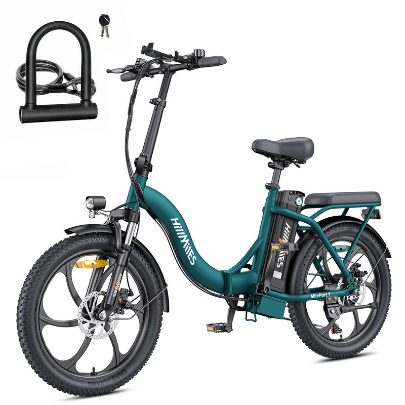 HillMiles MilePort 1 20" Fatbike Elcykel, 250W Motor, 36V 13Ah Batteri, 25 km/h, Upp till 100 km Räckvidd, Perfekt för Stadspendling HillMiles MilePort 1 20" Fatbike Elcykel, 250W Motor, 36V 13Ah Batteri, 25 km/h, Upp till 100 km Räckvidd, Perfekt för Stadspendling