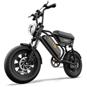 URLIFE T16 Compact Electric Bike, 16" Fatbike, 624 Wh Battery, Seat Storage Box, Black